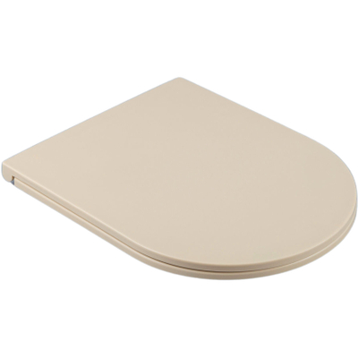 QeramiQ Dely Swirl Toiletset - 36.3x51.7cm - Geberit UP720 Duofix Sigma inbouwreservoir - slim zitting - mat zwarte bedieningsplaat - rechthoekige knoppen - mat beige