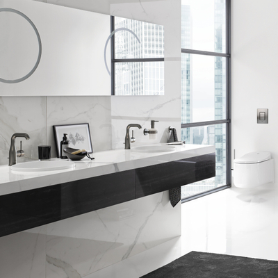 GROHE Essence New wastafelkraan - m-size - opbouw - hoog - geborsteld hard graphite (antraciet)