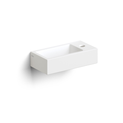 Clou Flush 3 lave-mains 36x18cm avec trou de robinetterie à droite blanc mat céramique