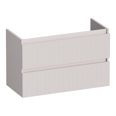 BRAUER Joy Wavy wastafelonderkast ondiep 80 2 softclose lades - greeploos - 1 sifon uitsparing - mat zand