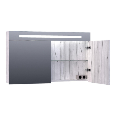BRAUER 2.0 Spiegelkast - 120x70x15cm - verlichting geintegreerd - 2 links- en rechtsdraaiende spiegeldeuren - MFC - birch