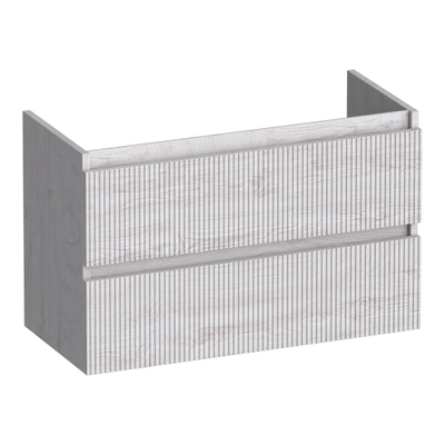 BRAUER Joy Wavy meuble sous lavabo peu profond 80 2 tiroirs softclose - sans poignée - 1 découpe pour le siphon - Forest Seashell