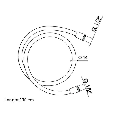 Xenz Pure doucheslang silverflex 100cm