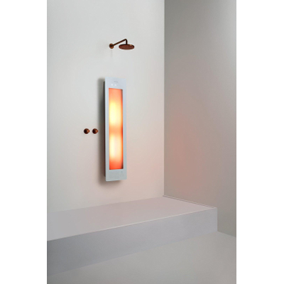Sunshower Round Plus L infrarouge + lumière UV en applique incl. support mural 185x33x12cm corps entier Blanc