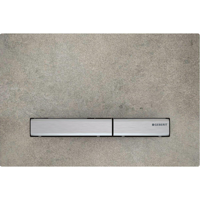 Geberit Sigma50 bedieningsplaat - 2-toets spoeling - vierkant - chroom/betonlook - dualflush - hoogglans chroom