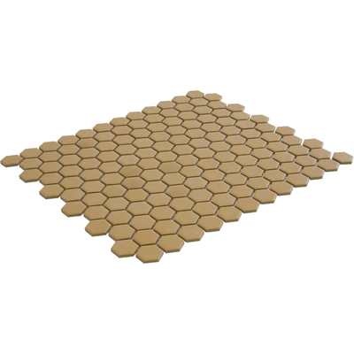 The Mosaic Factory Hexagon carreau mosaïque - 26x30cm - carreau mural et de sol - Hexagone/Hexagonale - Porcelaine Tuscany Gold Mat