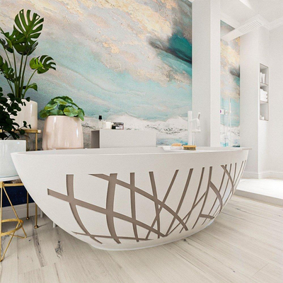 MONDIAZ HOLM DESIGN Baignoire autoportante - 180x85cm - Smoke / Talc