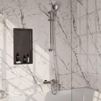 Brauer Chrome Edition Badkraan Opbouw - glijstang - 2 functies - 2 gladde knoppen - handdouche rond 3 standen - chroom TWEEDEKANS