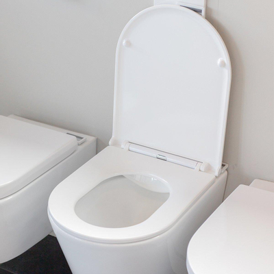 QeramiQ Dely hangtoilet – spoelrandloos – diepte 51,7 cm – met slim softclose zitting – mat wit