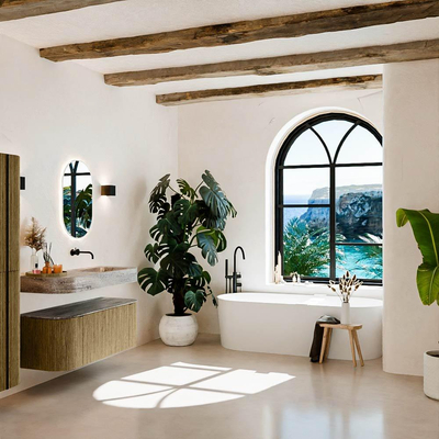 MONDIAZ THOR-DLUX 120cm meuble de salle de bains arrondi gauche + droite couleur Dusk avec 1 tiroir et 2 portes. Vasque suspendue CLOUD Droite sans trou de robinet couleur Oza.