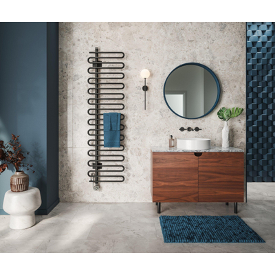 Instamat Cobra Badkamerradiator - Elektrisch - 600 Watt - 1141x 600mm - collectorbuis links - wandconsoles - standaard wit