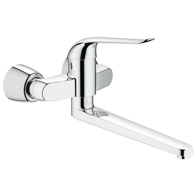 Grohe Eurosmart Care Wastafelmengkraan - uitloop 34.1cm - opbouw - wandmontage - chroom