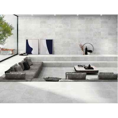 SAMPLE Cifre Cerámica Midtown carreau de sol et de mur aspect béton White mat (blanc)