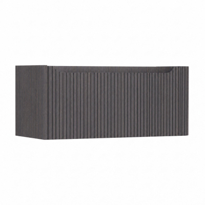 H&R Badmeubelen Juice Wastafelonderkast - 100x45x40cm - rechterhoek afgerond - 3D-front - 1 lade - geïntegreerde greep - wenge