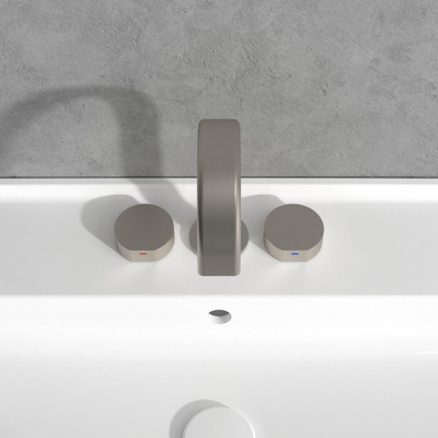 Villeroy & Boch Dawn Mitigeur de lavabo trois trous - Nickel brossé mat (aspect inox)