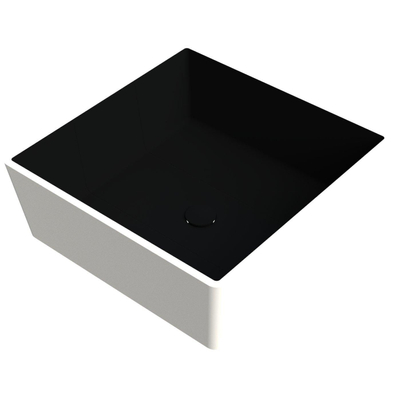 Thebalux Opbouwkom Céramique Pisa Carré 37 x 37 Extérieur mat noir Intérieur