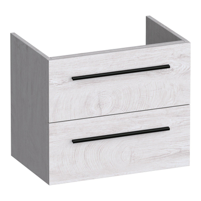 BRAUER Trust meuble sous-lavabo peu profond 60 sans poignées rapportées 2 tiroirs softclose et 1 découpe pour siphon - Forest Seashell