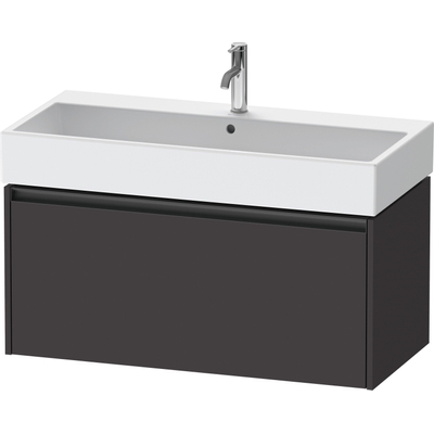 Duravit Ketho.2 Wastafelonderbouwkast - met 1 lade - 98.4x46x44cm - met greep antraciet - grafiet supermat