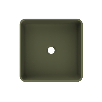 Arcqua Case vasque à poser - 37x37cm - Carré - Marbre coulé Mat vert