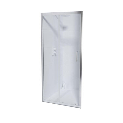 FugaFlow ID06 Quick Fit porte de douche coulissante - 90x190cm - 6mm verre de sécurité - profilé aluminium - anti calcaire - Chrome