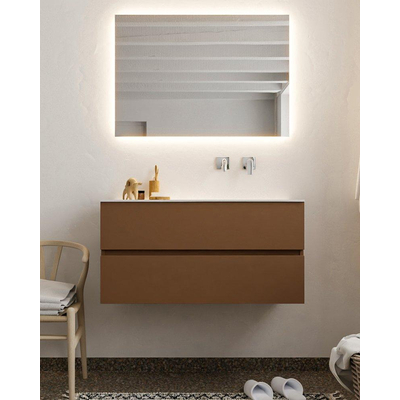 Mondiaz VICA ensemble de meuble de salle de bain - 100cm - meuble sous-vasque reposant - 2 tiroirs - lavabo moon droite - sans trou de robinet XL version 60cm de haut