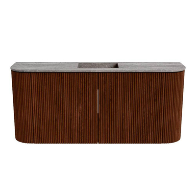 Mondiaz JOYA-DLUX 93.2cm toiletmeubel - ronding links en rechts kleur Ruby - Wastafel FAYE positie Midden Zonder kraangat kleur Oza.