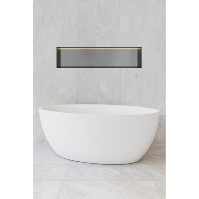 Hotbath &MORE Inbouwbox of inbouwnis - 30x120x10 - frameless + LED - PVD - geborsteld gunmetal (antraciet)