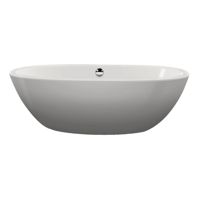 Xenz Britt baignoire îlot - 190x94x60 - incl. trop-plein/évacuation à fente - Acrylique - blanc brillant
