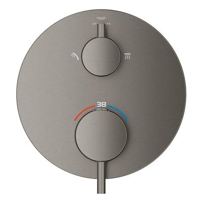 Grohe Atrio thermostatische afdekset m/omstel graphite geb.