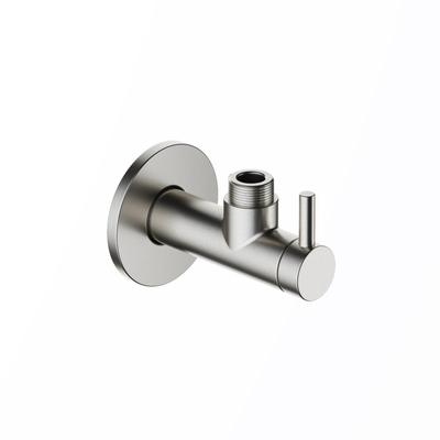 Hotbath Mate Hoekstopkraan rond - met filter 1/2" - geborsteld nikkel (RVS)