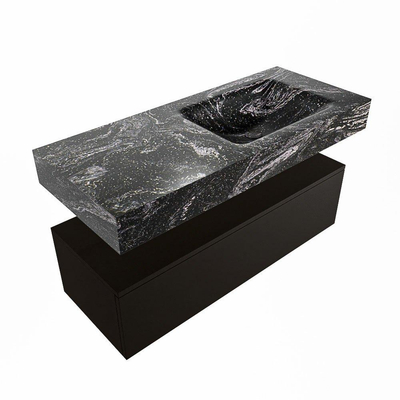 MONDIAZ ALAN - DLUX Ensemble de meubles de salle de bains - 110cm - armoire sous-vasque - Urban - 1 tiroir - lavabo suspendu - vasque à droite - 1 trou de robinet - Lava