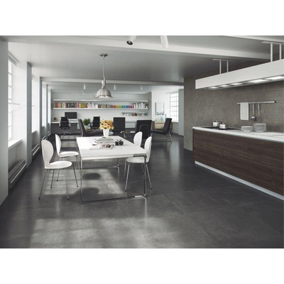 ÉCHANTILLON Terravito Velaro carrelage murale et de sol - 75x75cm - 10.2mm - Carré - rectifié - effet béton - anthracite mat