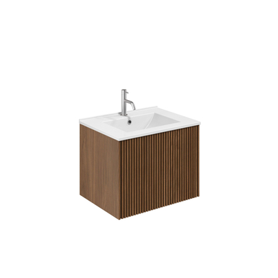 Crosswater Limit Badkamermeubelset - 60x45x45cm - 1 lade - keramieken wastafel - royal walnoot (hout)