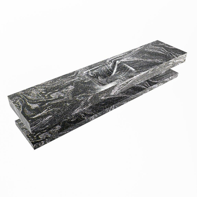 MONDIAZ ALAN - DLUX Badkamermeubelset - 200cm - planchet - Lava - vrijhangende wastafel - wasbak midden - 1 kraangat - Lava