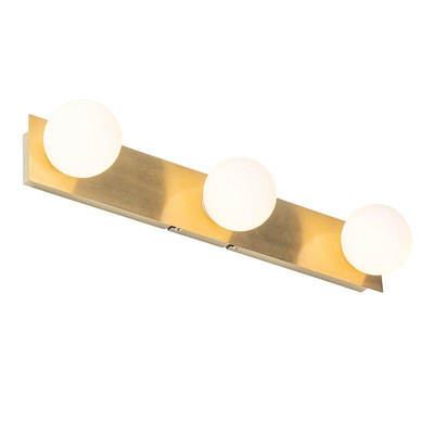 QAZQA Cederic wandlamp 48x8x10.4cm - 3 lichts - IP44 - geborsteld messing (goud)