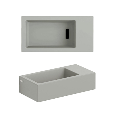 Clou Flush 3 fontaine 36x18cm sans trou de robinet à droite gris mat cér.