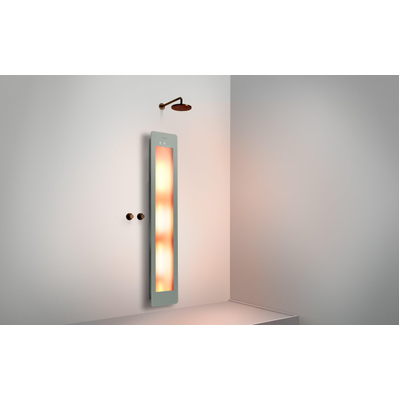 Sunshower Round Plus L infrarouge + lumière UV en applique incl. support mural 185x33x12cm corps entier Organic grey