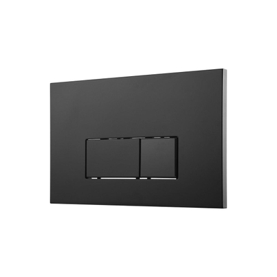QeramiQ Dely Toiletset - 36.3x51.7cm - diepspoel - rimless - Geberit UP320 Burda inbouwreservoir - softclose toiletzitting - mat zwarte bedieningsplaat - rechtehoekige knoppen - zwart mat