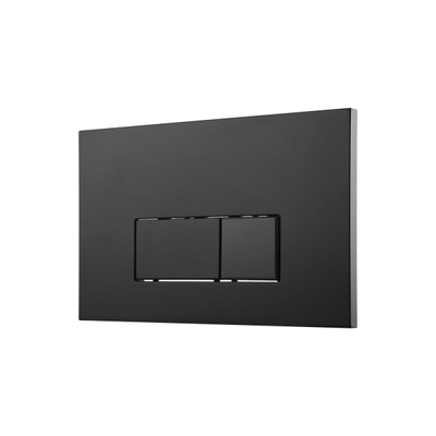 QeramiQ Dely Toiletset - 36.3x51.7cm - diepspoel - rimless - Geberit UP320 inbouwreservoir - softclose toiletzitting - mat zwarte bedieningsplaat - rechtehoekige knoppen - wit mat