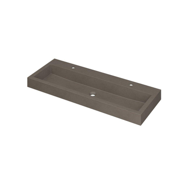 INK Momento lavabo - 120x45x9cm - 1 vasque - 2 trous de robinet - béton quartz