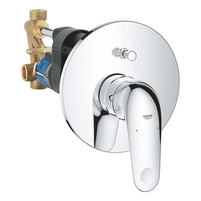 Grohe EuroPro Mitigeur baignoire - encastrable - avec levier - inverseur - rond - Chrome