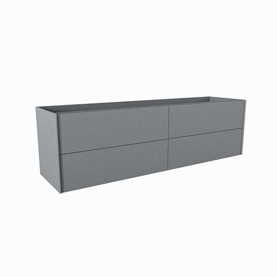 Mondiaz TENCE wastafelonderkast - 170x45x50cm - 4 lades - uitsparing links en rechts - push to open - softclose - Plata