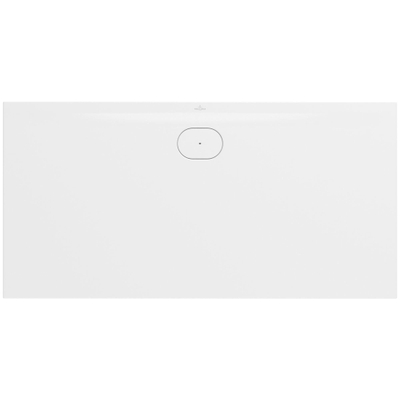Villeroy & Boch Ecora douchebak - 160x80x3.5cm - afvoer lange zijde - stone white (wit)
