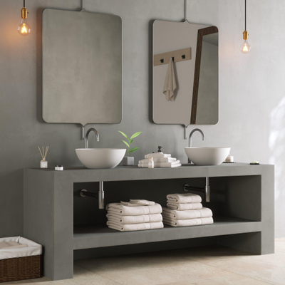 Ideavit Solidthin Lavabo à poser 39x39x14.5cm rond sans trou pour robinetterie 1 vasque Solid surface blanc