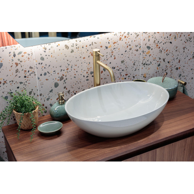 Royal Plaza Terra Plan de toilette - 100x46x2cm - coins arrondis - châtaignier (noyer)