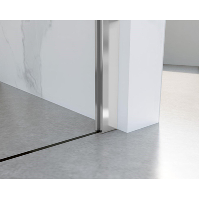 FugaFlow Eccelente Vetro inloopdouche - 30x200cm - helder glas - wandarm - chroom