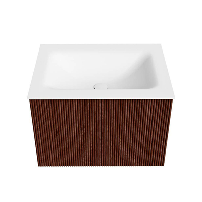 Mondiaz KURVE Badkamermeubelset - 60x46x40cm - 1 lade - wastafel solid surface - midden - zonder kraangat - Ruby
