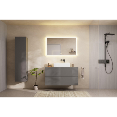 Hansgrohe Xilesa Armoire de salle de bains - 165x40x35cm - 1 porte - charnière à gauche - ardoise gris mat