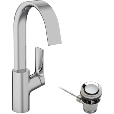 Hansgrohe VIVENIS 1 greeps wastafelkraan - 210 met draaibare uitloop en trekwaste - hoogglans chroom