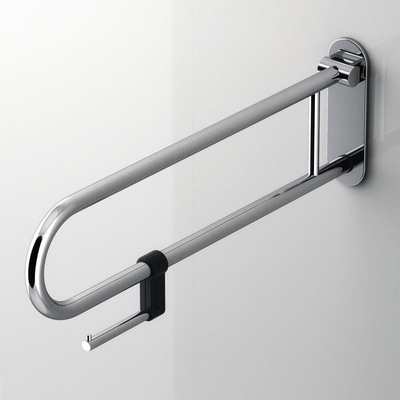 Geesa Comfort & Safety Porte-rouleau de papier toilette pour barre d'appui relevable Chrome